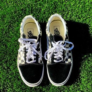 Vans black checkerboard. Size 10